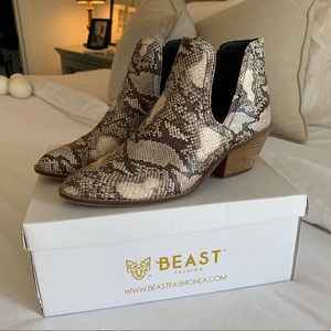 Faux Snake Skin Booties